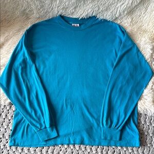 Vintage Sunbelt Single Stitch Blue Crewneck Blank Long Sleeve Tee